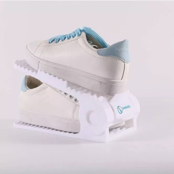 SAMAZEL 5 PIECE ADJUSTABLE SHOE ORGANIZER PINK - Picture 1 of 5